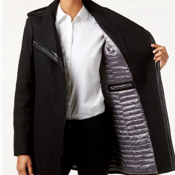 Calvin Klein Wool Zip Up Coat - Picture 2 of 15